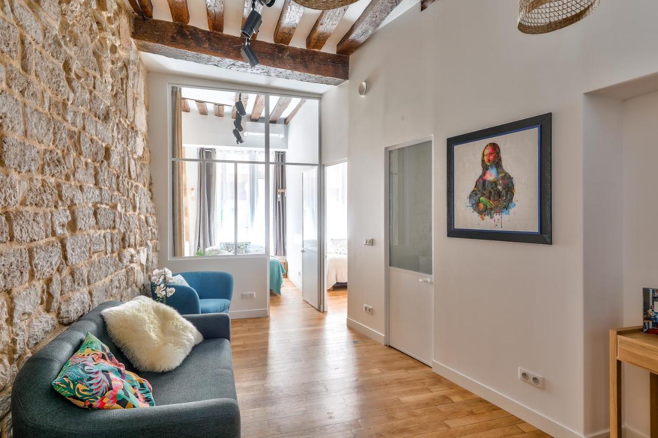 New Stunning 4 Bdrs Apt, With Ac - Le Marais Paris Luaran gambar
