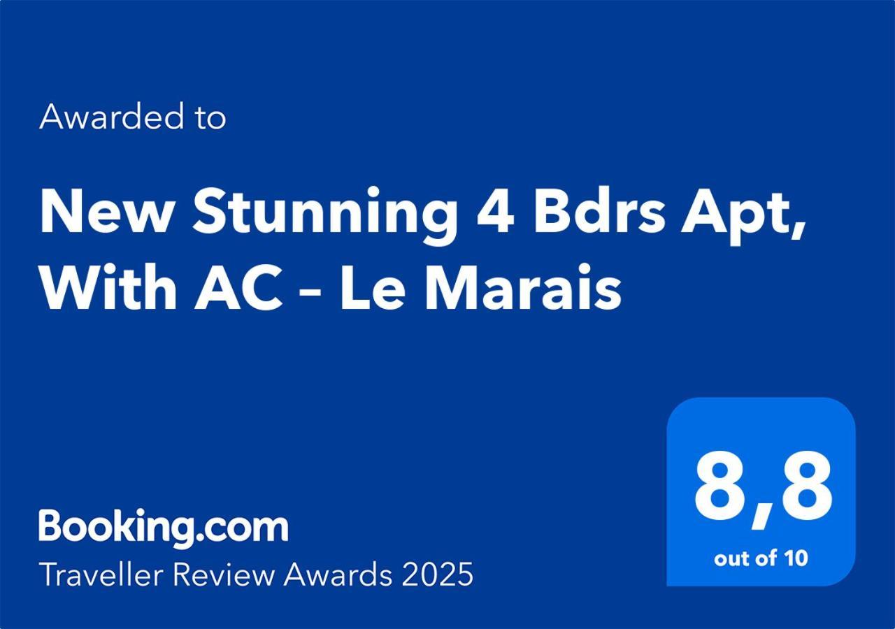 New Stunning 4 Bdrs Apt, With Ac - Le Marais Paris Luaran gambar